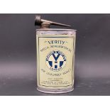 A Verity Special Refrigeration Oil oval can in excellent condition.