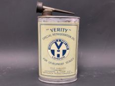 A Verity Special Refrigeration Oil oval can in excellent condition.