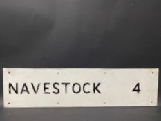 A single sided road sign for Navestock, 28 x 7".