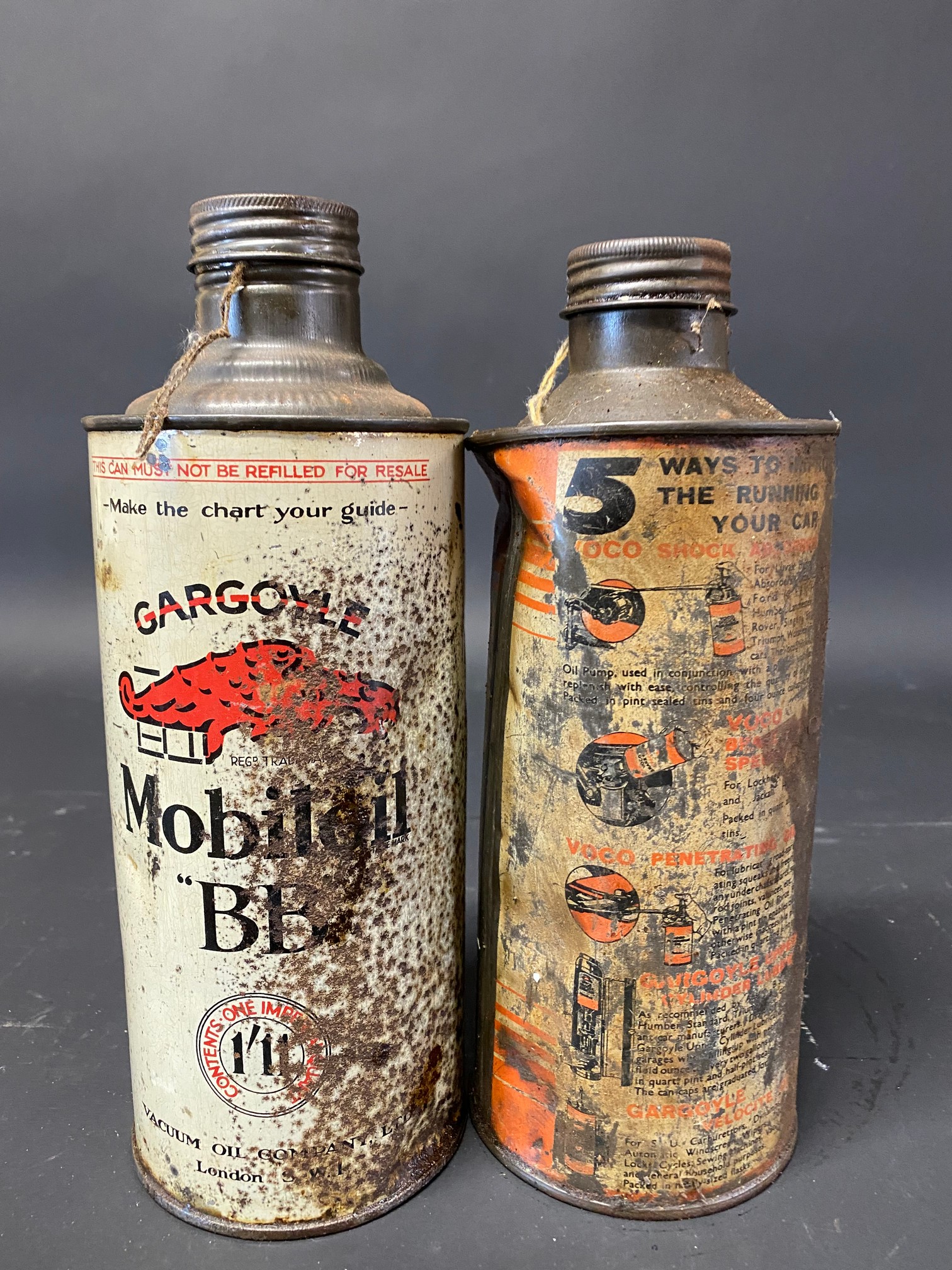 A Gargoyle Mobiloil 'BB' grade quart can and another for 'D' grade. - Image 2 of 3