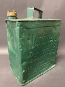 A National Benzole Mixture two gallon petrol can, a Scottish Oil Agency can dated April 1931.