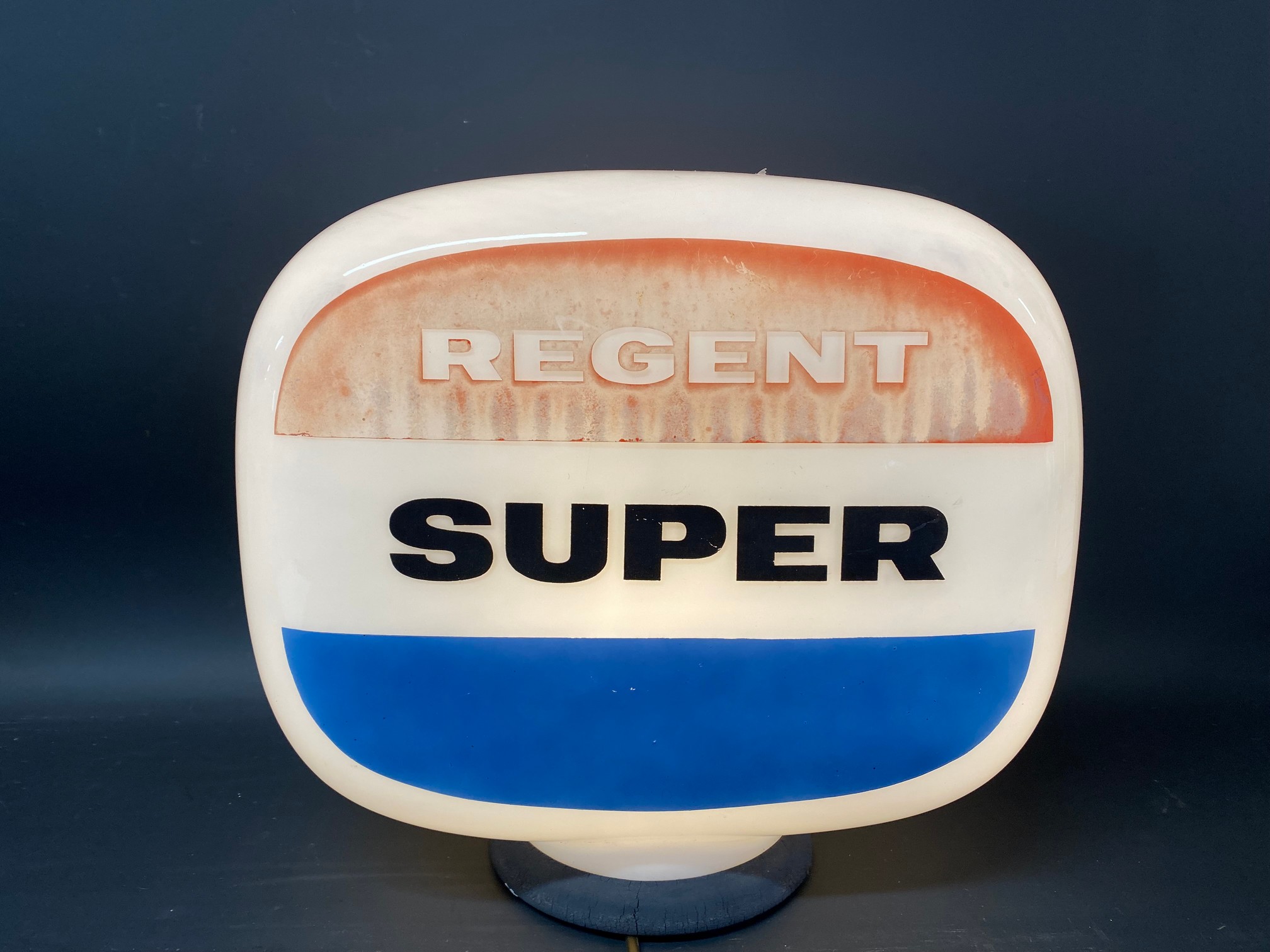 A Regent Super glass petrol pump globe. - Image 2 of 3