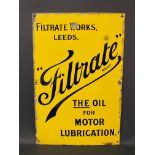 A Filtrate oils rectangular enamel sign by Protector of Eccles, very good condition and gloss, 14