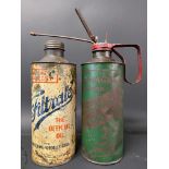 A Gamages of Holborn Penetrating Spring Oil quart can with long spout attachment, plus a Filtrate '