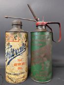 A Gamages of Holborn Penetrating Spring Oil quart can with long spout attachment, plus a Filtrate '