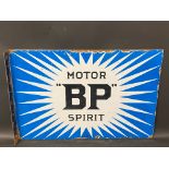 A BP Motor Spirit 'Irish Flash' double sided enamel sign by Bruton of London, dated October 1922, 24