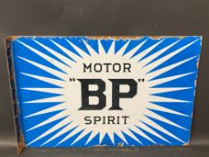 A BP Motor Spirit 'Irish Flash' double sided enamel sign by Bruton of London, dated October 1922, 24