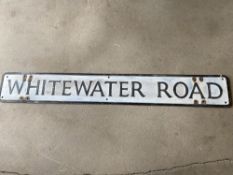A street name sign for Whitewater Road, 51 x 7".