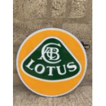 A Lotus LED circular garage showroom advertising sign, with power pack, excellent condition,