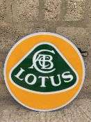 A Lotus LED circular garage showroom advertising sign, with power pack, excellent condition,