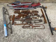 An autojumbler's lot of various parts including mahogany dashboards from a Lagonda, bumpers etc.