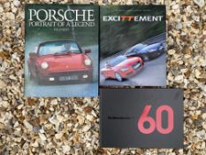 Three volumes - Porsche - Portrait of a Legend, 'Excitement', and The Mercedes-Benz Club.