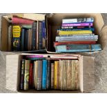 Three boxes of assorted books, Austin 7 and Bullnose Morris noted.