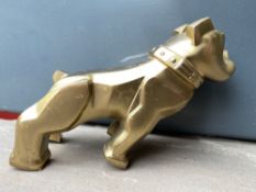 A MACK bulldog mascot, unusually in polished brass finish.