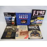 A selection of motor racing related volumes including Damon Hill, F1-92 etc.