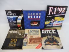 A selection of motor racing related volumes including Damon Hill, F1-92 etc.