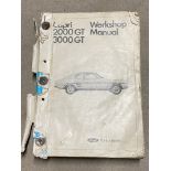 A Ford workshop manual for Capri 2000 and 3000 GT models.