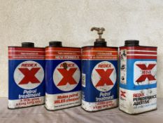 Four Redex rectangular quart cans.