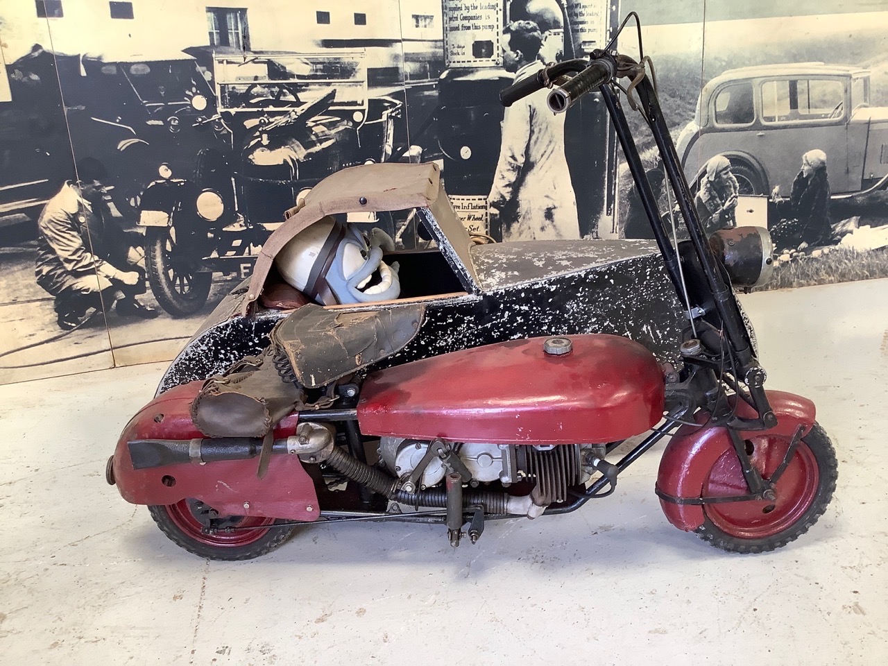 1949 Brockhouse Corgi and a circa 1939 Watsonian Child’s Sidecar Reg. no. WSL 876 Frame no. 14935