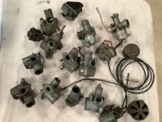 A quantity of various carburettors.