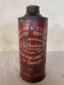 A rare Dalton & Co Ltd of Belper Derbyshire Silkolene Lubricants cylindrical quart can.