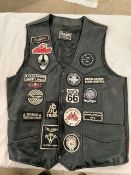 Leather bikers wastecoat