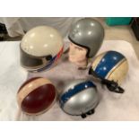 Five helmets including AGV pudding basin