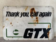 A Castrol GTX garage forecourt advertising sign, 27 x 18".
