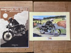 Two reproduction advertisements, one for Percival motorcycle jackets.