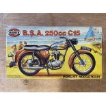 A boxed Airfix BSA 250cc C15 model kit.