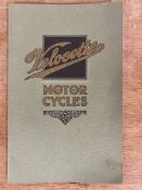 A believed reproduction Velocette Motor Cycles brochure, featuring circa late 1930s bikes.