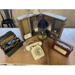 A selection of collectables to include a travelling primus stove, radio, telephone etc.