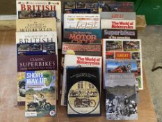 A collection of motorcycling reference books.