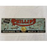 A small Phillips cycle parts tin advertising sign, 12 x 4".