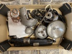 A quantity of AJS/Matchless 1961 G5 engine parts and other items.