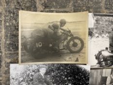 A selection of black and white photographs of motorcycles, many early scenes,mostly later reprints