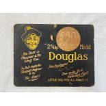 A rare Douglas advertising showcard for the 2 3/4hp Model, 10 x 8".