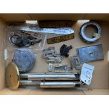 A box of assorted car parts including Rolls-Royce and Bentley.