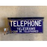 A Telephone double sided enamel sign 22 x 10".