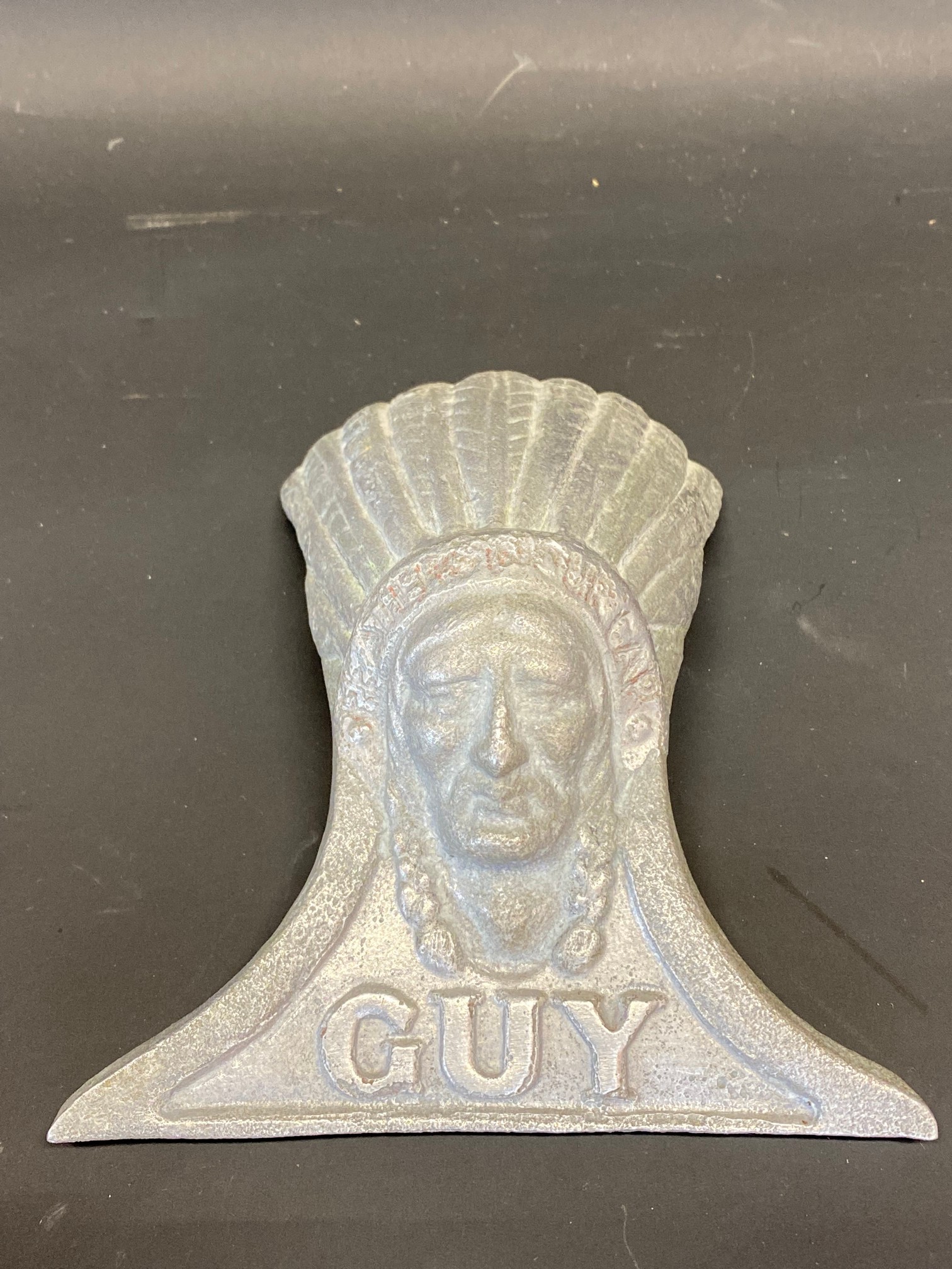 A Guy 'Feathers in our cap' aluminium mascot.