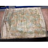 A large 1908 linen map of France.