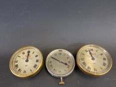 Three Watford eight day car clocks.