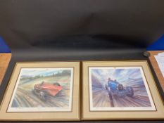 Two framed and glazed limited edition Phil May prints, one titled Full Throttle.