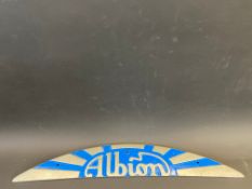 An Albion aluminium commercial vehicle radiator plaque, 24" long.