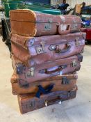 A stack of motoring luggage.