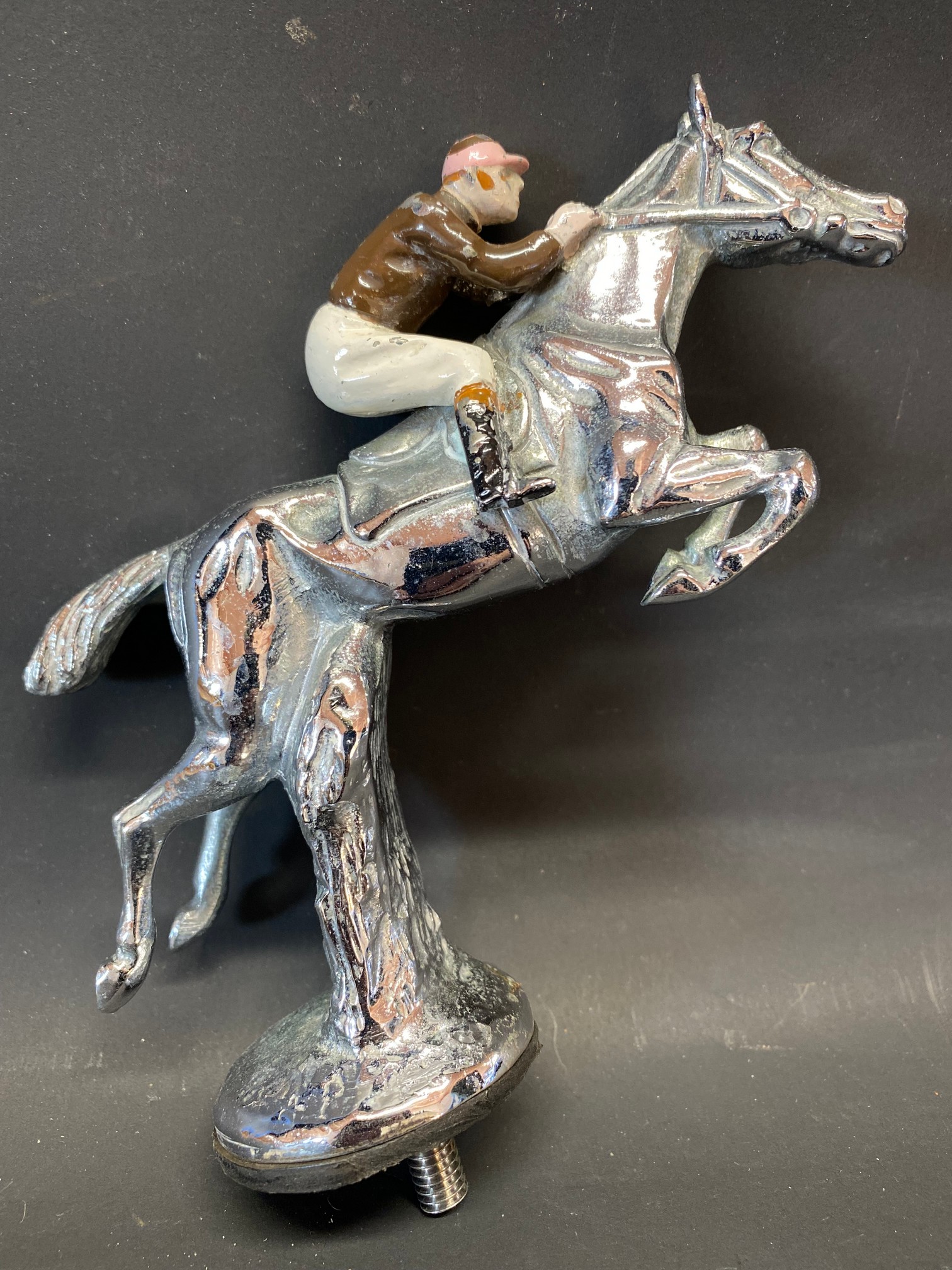 A Desmo style accessory car mascot in the form of a horse and jockey. - Image 2 of 2
