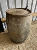 A large lead coated petrol pump barrel from a 1920s chariot pump.