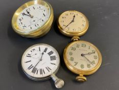 Four good quality car clocks including Waltham.