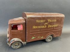 A Tri-ang tinplate model of a delivery van.
