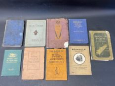 A collection of car handbooks to include Wolseley 21/60 (1927), Rolls-Royce 40-50 Phantom II,